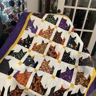 Halloween Kitty Cat Quilt Throw Wall Hanging New  Studio Made 51    X 42   