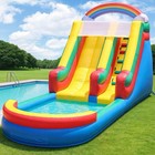 21ft Giant Commercial Pvc Inflatable Water Slide Bounce House Pool With Blower