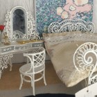 2pc 1 12 Scale Dollhouse Miniatures Furniture Vintage Iron Art Dressing Table