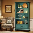 6-tier Bookcase With Drawer  70 87   Large Bookshelf Open Display Storage Rack