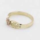 Baby Diamond Cut Flower Ring Real 10k Yellow Rose Gold Size 1