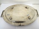 Antique Chinese Export Nanking Sterling Silver Oval Tray W handle Bamboo Pattern