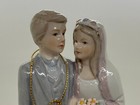 Vintage Lefton Porcelain Bride   Groom Cake Topper-wedding  Party Decor 7-1 2 