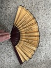 Vintage Japanese Fan Double Sided Gold Silk Hand Fan