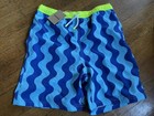 Boden Boy   s Blue Waves Swim Shorts