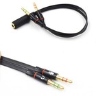 Headset Splitter 3 5mm Jack Dual Male Adapter Mic And Audio Headphone Gold