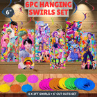 Kpop Demon Hunters Party Supplies Birthday Decoration Balloon Tableware Swirl