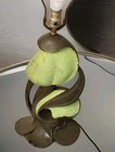 Vtg Green Gray 17  Mid Century Modern Abstract Shape Sculptural Table Lamp