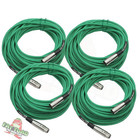Xlr Microphone Cables  4 Pack  By Fat Toad   50ft Professional Pro Audio Green
