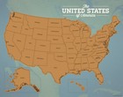 Usa 50 States Scratch-off Checklist Map 11x14 Print  natural Earth   01sc