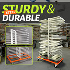 White orange Steel Powder Coated Drying Rack For Cabinets doors shelves