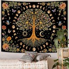 Lunerfex Tree Of Life Wall Tapestry - Celestial Moon 60l X 44w  Black Blue 