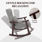 Upholstered Rocking Chair With Massage Support Pocket  Nursery Rocker High Back