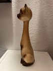 Vtg Long-necked Bandit Siamese  Kitty Cat Dk Brown   Dk Cream 3-prod Flaws Japan