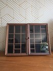 Vintage Wood Wall Display Case Trinket Shelf Glass Collector Cabinet 16 X 12 