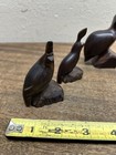 Set Of 4 Vintage Hand Carved Iron Wood Quail Pheasant Birds  Mexico   3  To 4  T