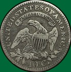 1821 Large Date Capped Bust Dime Very Fine Vf Coin  44241