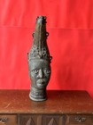 Vintage West African Bronze Head Sculpture - Benin Kingdom Style 14 
