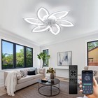 Low Profile Ceiling Fan With Light dimmable Led Ceiling Fans With Remote Control