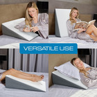 Kolbs Bed Wedge Pillow 24x24x7 5 Memory Foam Top Gray Washable Jacquard Cover