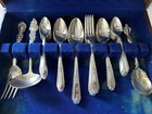 47 Pc 1847 Rogers Bros A1 Silverplate Flatware Set W  Wood Chest Vintage