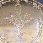 Vintage 1930 s Art Deco Vanity Powder Jar Embossed Floral Brass Lid Trinket Box