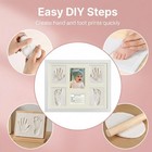 Baby Handprint   Footprint Keepsake Kit - Clay Impression Frame For Newborn H   