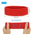 12 Pcs Sweatband Headbands Terry Cloth For Women Men Sports Red