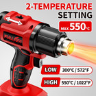 Cordless Heat Gun With 2 X 4 0ah Batteries  5 Nozzles Hot Air Gun Kit Portable  