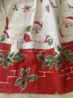 Vtg 50s 60s Half Apron Christmas Santa Claus Chimney Gifts Hostess Cotton Read