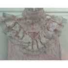 Vintage Infant Girl Pink Dress With White Lace Ruffles No Tags