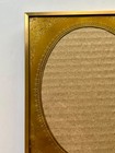 Vintage Gold Etched Metal Oval Silhouette Frame  Embossed Filigree Corner