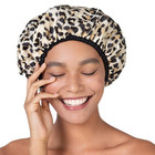 Reusable Waterproof Shower Cap Oversized Terry Lined Elastic Fit All Hair Xl Big