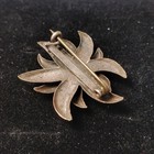 Antique Ancient Old Vintage Silver Plated Brass  Pin Brooch Flower Victorian Age
