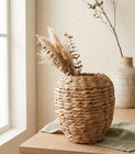 Handmade Seagrass Woven Basket vase 10 5in