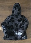 Girl s Black Floral Hooded Puffer Coat L 10-12