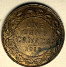 1918 Copper Canadian Large Cent Coin 1-cent Canada  Almost Uncirculated