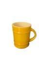 Vintage Anchor Hocking Goldenrod Yellow Milk Glass Barrel Coffee Mug
