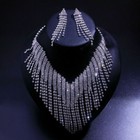 Boho Women Crystal Rhinestone Tassel Necklace Choker Party Wedding Jewelry Us