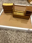 Antique Dollhouse Miniature Wooden Nursery Furniture  Changing Table  Crib  Mapl