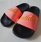 Womens Adidas Adilette Pool Slides Retro Logo Sandals Size 6 7 8 Pink