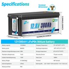 12v 300ah Deep Cycle Lifepo4 Lithium Battery 200a Bms For Rv Solar Boat Off-grid