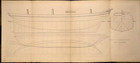 Rare 1861  draught Of A Merchant Ship  500 Ton Load  Ship Design Drawing Plan