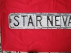Vintage Retired  star Neva Rd   30 X 6 Embossed Road street Sign