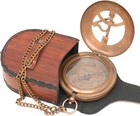 Steampunk Accessory Brass Sundial Push Open Compass Unique Gift