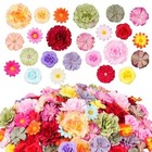210 Pcs Mini Silk Flower Heads - Faux Roses  Daisies   Sunflowers For Crafts  We
