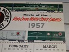 Large 1957 Northern Pacific Railroad Calendar Vista Dome   Freight Cars 40x25 