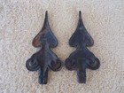 Vintage Fleur De Lis Cast Iron Finials  Gate Toppers  2 Pc