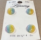 Unique  Vintage Lansing Card W 4 Plastic Buttons Colorful Rainbow 1 2    Dup  