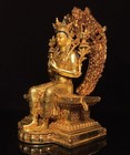 12  Old Tibet Buddhism Temple Temple Bronze Gilt Kwan-yin Guanyin Buddha Statue